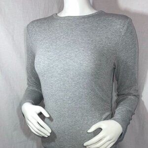 Womens Grey Long-sleeve Dress Knee Length Size Medium